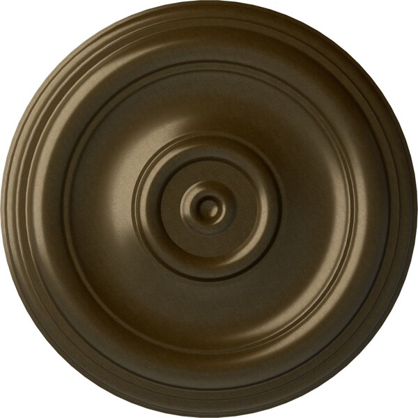 Ekena Millwork Traditional Ceiling Medallion (Fits Canopies up to 2 3/4"), Hand-Painted Brass, 12"OD x 1"P CM12TRBRS - main